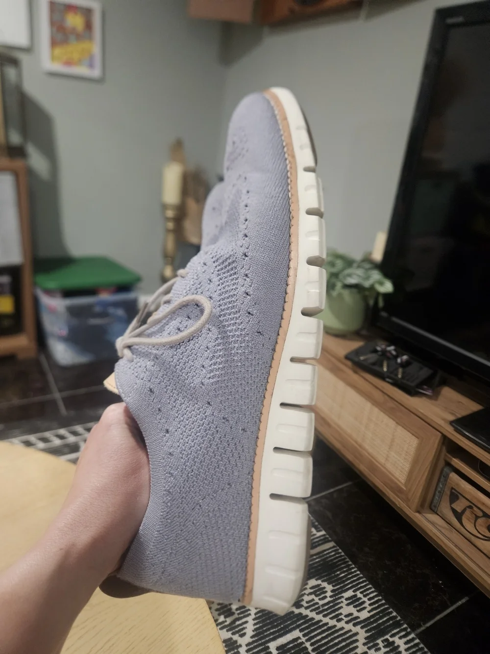 Cole Haan Zerogrand Wingtip Stitchlite Oxfords (Ironstone Gray). Size 10